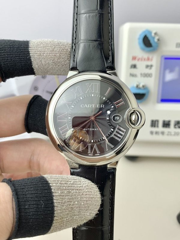 Cartier Ballon Bleu 42mm Black Dial Super Clone Watch for Sale 1054858408 - front view