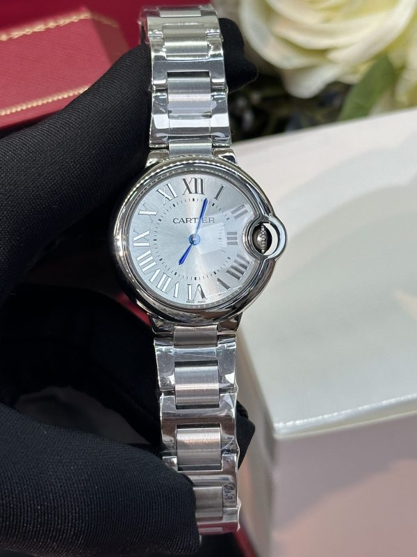 Cartier Ballon Bleu Ice Blue Dial Super Clone Watch with Cash on Delivery 1129002409 - front view | Ballon Bleu de Cartier