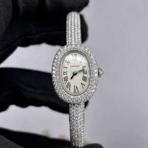 Cartier Baignoire Moissanite Super Clone Watch for Women | Cash on Delivery 1129417945 - front view | Baignoire