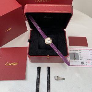 Cartier Ballon Bleu 28mm Super Clone Watch with Genuine Diamonds 1138183823 - side view